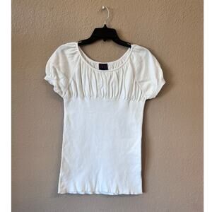 Vintage Y2K style Flirty white short sleeve top size M